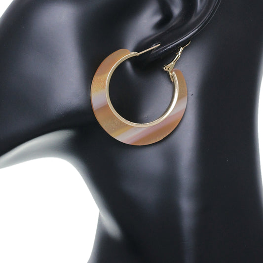 Yellow Striped Mini Hoop Earrings
