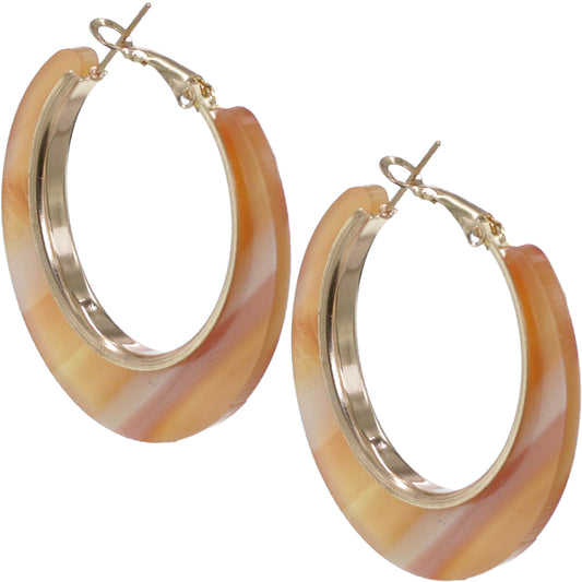 Yellow Striped Mini Hoop Earrings