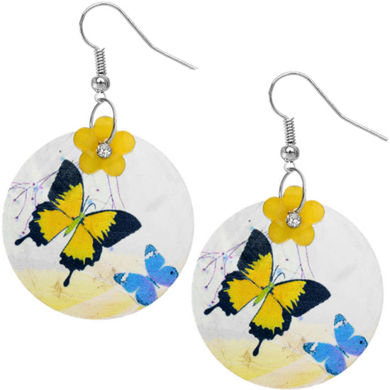 Thin Shell Earrings Color Yellow 