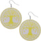 Yellow Tree of Life wood earrings