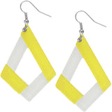 Yellow Triangular Glitter Earrings