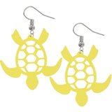 Yellow Sea Turtle Wooden Earrings