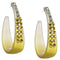 Yellow Two Tone Rhinestone Hoop Earrings