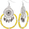 Yellow Wooden Beaded Dream Catcher Earrings