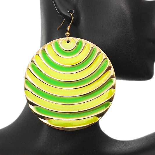 Yellow Striped Earrings