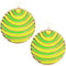 Green Yellow Striped Earrings