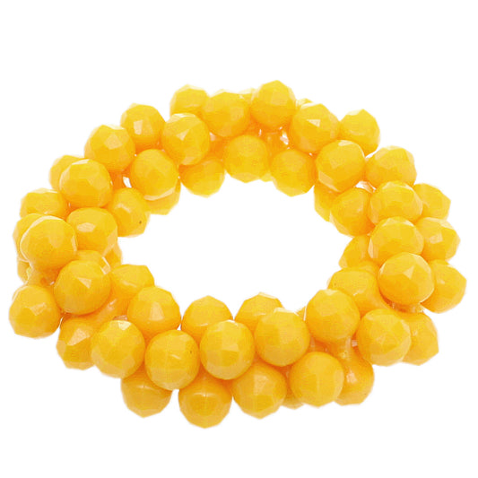 Yellow Beaded Stretch Barbell Bracelet
