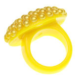 Yellow Large Beaded Fashion Ring
