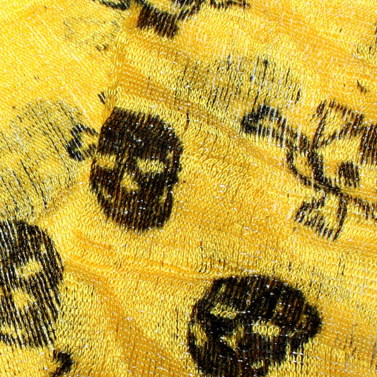 Yellow Lightweight 3 in 1 Toxic Skull Sheer Scarf