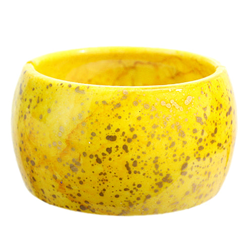 Yellow Spotted Round Hinged Bracelet