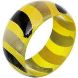 Yellow Painted Striped Bangle Bracelet
