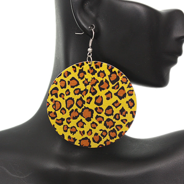 Yellow Round Thin Spotted Earrings