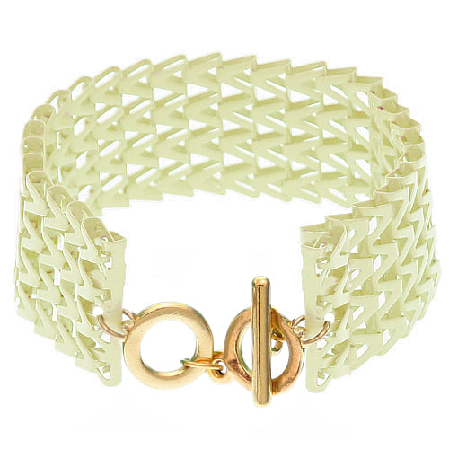 Yellow Chevron Toggle Chain Bracelet