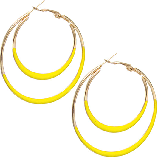 Yellow hoop earrings