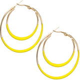 Yellow hoop earrings