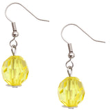 Yellow Open Circle Faux Marble Beaded Necklace Set