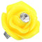 Yellow Centered Rhinestone Flower Adjustable Ring