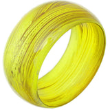 Yellow Translucent Brushed Bangle Bracelet