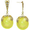 Yellow Iridescent Large Gemstone Post Earrings