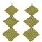 Gold Long Triple Studded Mesh Dangle Earrings