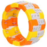Orange Yellow Flat Gemstone Stretch Bracelet