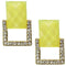 Yellow Square Gemstone Post Earrings