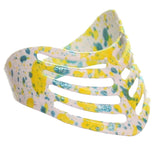 White Yellow Rustic Glitter Cuff Ring