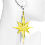 Yellow Large Translucent Shooting Star Earrings