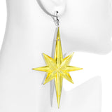 Yellow Large Translucent Shooting Star Earrings