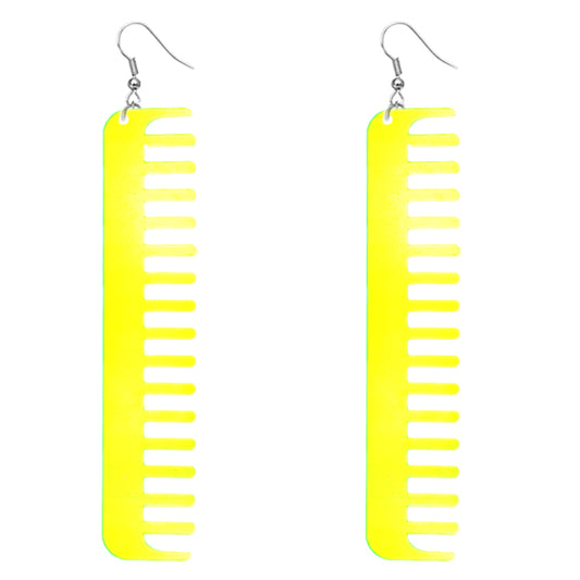 Yellow Transparent Comb Earrings