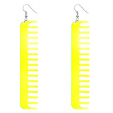 Yellow Transparent Comb Earrings