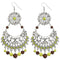 Yellow Brown Wooden Beaded Filigree Earrings